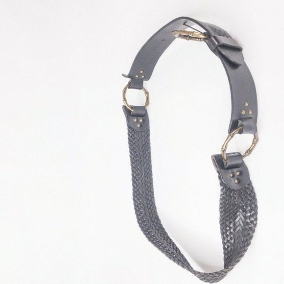 Tommy Bahama Accessories - Tommy Bahama Womens Belt Black Medium Large Woven Braided Bohemian O Ring Chain